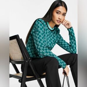 NWOT &Other Stories Jacquard Crewneck Sweater size S